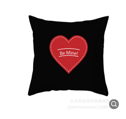Black White Heart Cushion Cover Arrow I Love You Letters Happy Valentine Pillow Covers Gifts for Couples Valentine's Decoration