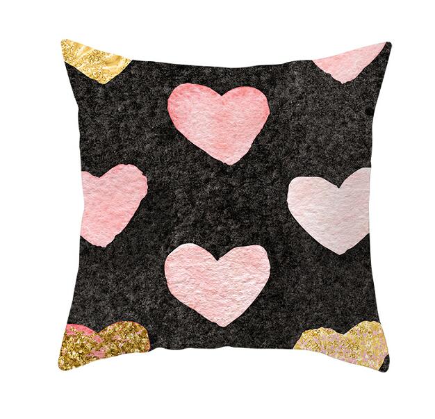 Black White Heart Cushion Cover Arrow I Love You Letters Happy Valentine Pillow Covers Gifts for Couples Valentine's Decoration