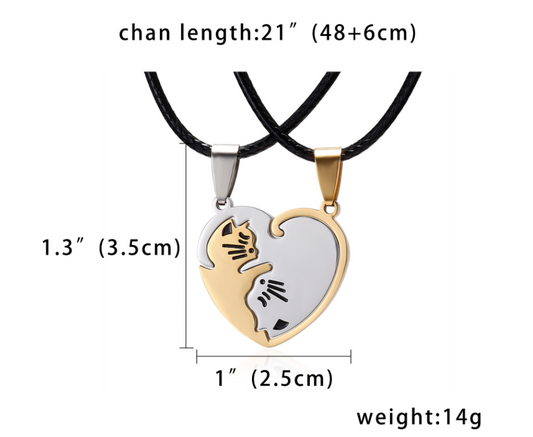 Couple Necklace Broken Heart – 2-Piece Key & Locket Pendant for Parents, Friends, or Lovers