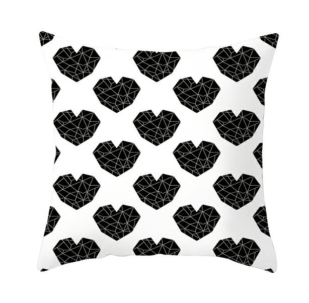 Black White Heart Cushion Cover Arrow I Love You Letters Happy Valentine Pillow Covers Gifts for Couples Valentine's Decoration