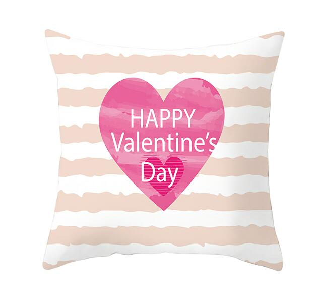 Black White Heart Cushion Cover Arrow I Love You Letters Happy Valentine Pillow Covers Gifts for Couples Valentine's Decoration