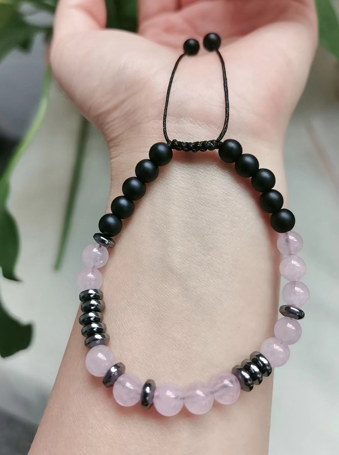 To My Daughter Password Bracelet – 6MM Powder Crystal Frosted Stone Bracelet Gift