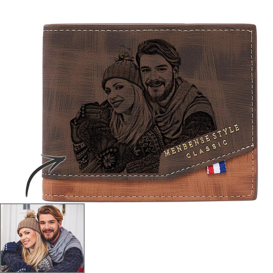 Custom Photo PU Leather Wallet – Personalized Gift for Him