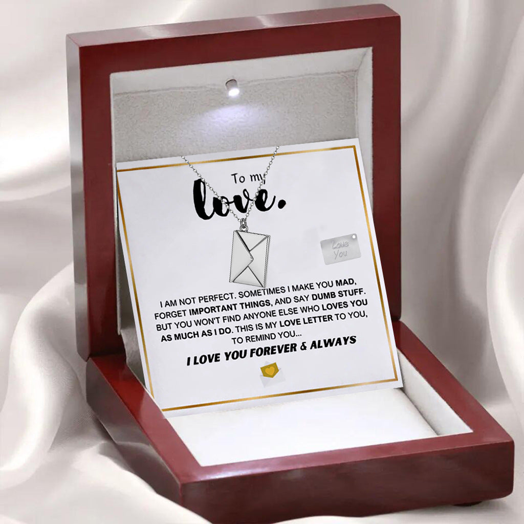 Flip envelope love letter pendant jewelry gift box