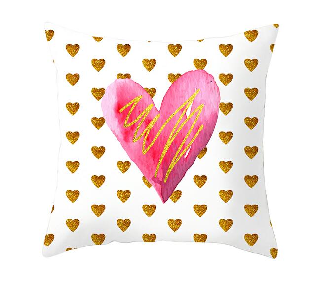 Black White Heart Cushion Cover Arrow I Love You Letters Happy Valentine Pillow Covers Gifts for Couples Valentine's Decoration