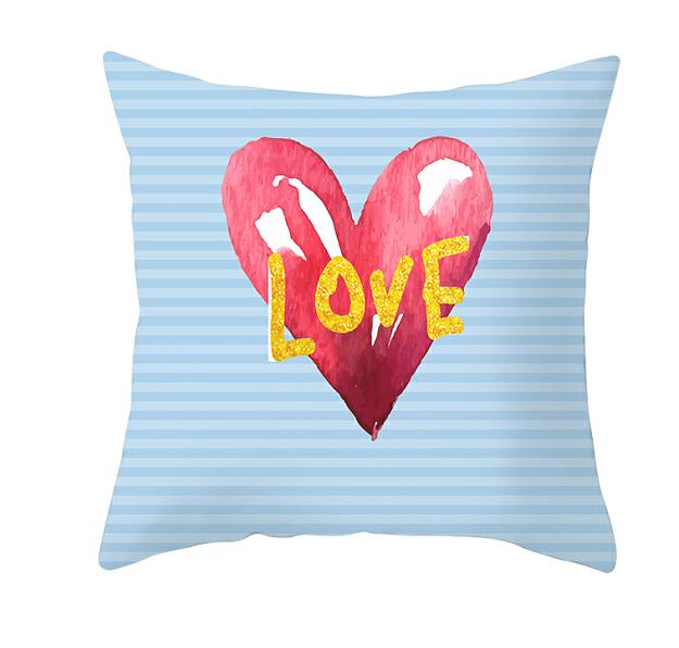 Black White Heart Cushion Cover Arrow I Love You Letters Happy Valentine Pillow Covers Gifts for Couples Valentine's Decoration