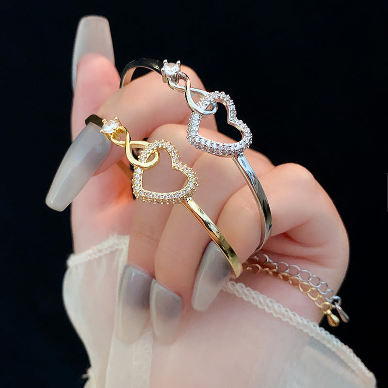 2025 Infinite - Symbol Hollow - Heart Bracelet for Daughter, with Gift Box, Ideal for Her Birthday Party and as an Adult Gift